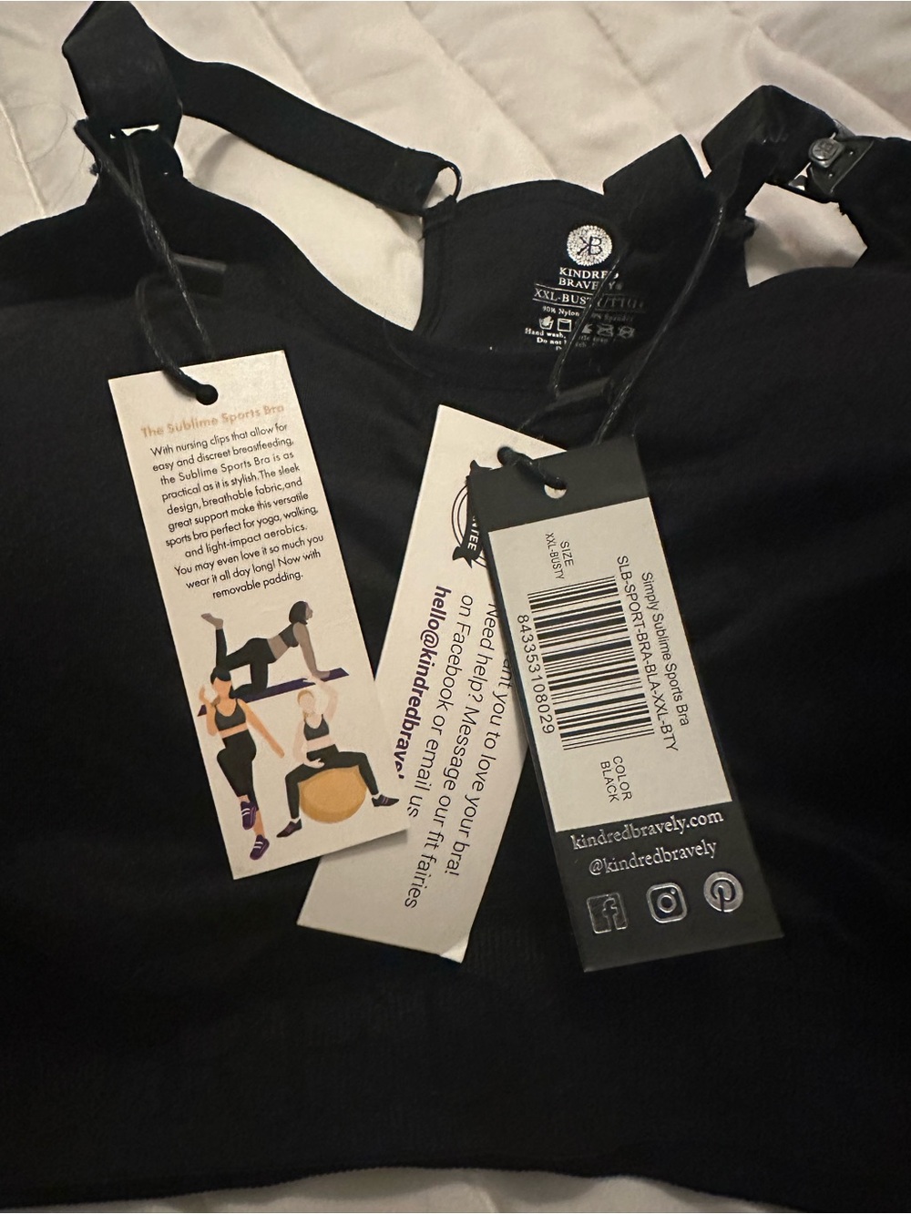 Kindred Bravely Black Nursing/Sports Bra